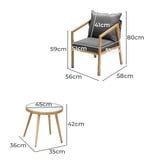 Living Fusion 2 Seater Vasco Tempered Glass Outdoor Bistro Set