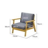 Living Fusion Devi Fir Wood Outdoor Lounge Chair