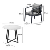 Living Fusion 2 Seater Adeare Sintered Stone Outdoor Dining Set