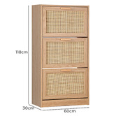 Living Fusion Holly 3 Door Rattan Shoe Cabinet