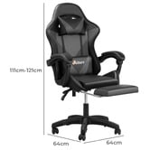 Living Fusion Brooks PU Leather Gaming Chair with Footrest