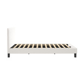 Living Fusion White Quiton Boucle Platform Bed