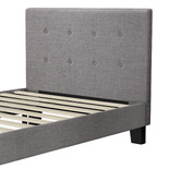 Living Fusion Grey Quiton Upholstered Platform Bed
