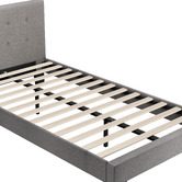Living Fusion Grey Quiton Upholstered Platform Bed