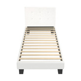Living Fusion White Quiton Boucle Platform Bed