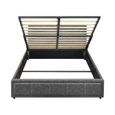 Living Fusion Grey Teo Gas Lift Storage Bed Frame