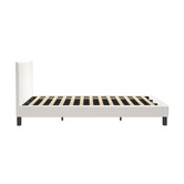 Living Fusion White Quiton Boucle Platform Bed
