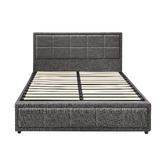 Living Fusion Grey Teo Gas Lift Storage Bed Frame