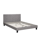 Living Fusion Grey Quiton Upholstered Platform Bed