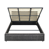Living Fusion Grey Teo Gas Lift Storage Bed Frame