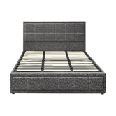 Living Fusion Grey Teo Gas Lift Storage Bed Frame