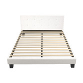 Living Fusion White Quiton Boucle Platform Bed