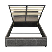 Living Fusion Grey Teo Gas Lift Storage Bed Frame