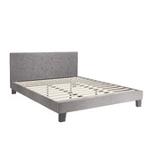 Living Fusion Grey Quiton Upholstered Platform Bed