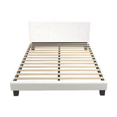 Living Fusion White Quiton Boucle Platform Bed