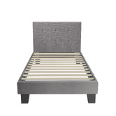 Living Fusion Grey Quiton Upholstered Platform Bed