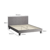 Living Fusion Grey Quiton Upholstered Platform Bed
