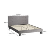 Living Fusion Grey Quiton Upholstered Platform Bed