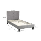 Living Fusion Grey Quiton Upholstered Platform Bed
