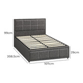 Living Fusion Grey Teo Gas Lift Storage Bed Frame