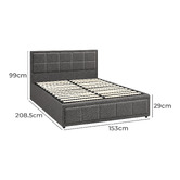 Living Fusion Grey Teo Gas Lift Storage Bed Frame