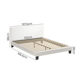 Living Fusion White Quiton Boucle Platform Bed