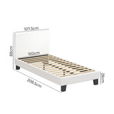 Living Fusion White Quiton Boucle Platform Bed
