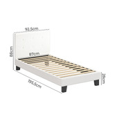 Living Fusion White Quiton Boucle Platform Bed