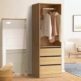 Living Fusion 3 Piece Natural Cassandra 185cm Wardrobe Set