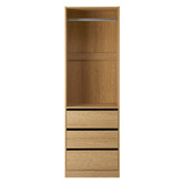 Living Fusion 3 Piece Natural Cassandra 185cm Wardrobe Set