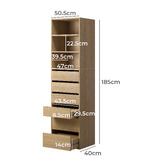Living Fusion Natural Cassandra 6 Drawer 3 Shelf Wardrobe