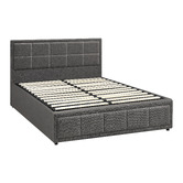 Living Fusion Grey Teo Gas Lift Storage Bed Frame