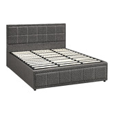 Living Fusion Grey Teo Gas Lift Storage Bed Frame