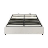 Living Fusion White Seraphine Boucle Gas Lift Bed Base