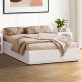 Living Fusion White Seraphine Boucle Gas Lift Bed Base