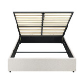 Living Fusion White Seraphine Boucle Gas Lift Bed Base