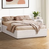 Living Fusion White Seraphine Boucle Gas Lift Bed Base