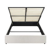 Living Fusion White Seraphine Boucle Gas Lift Bed Base