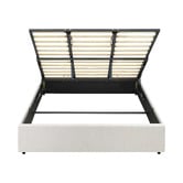 Living Fusion White Seraphine Boucle Gas Lift Bed Base
