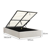 Living Fusion White Seraphine Boucle Gas Lift Bed Base