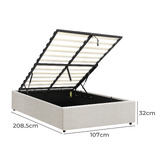 Living Fusion White Seraphine Boucle Gas Lift Bed Base