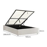 Living Fusion White Seraphine Boucle Gas Lift Bed Base
