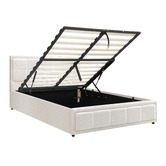 Living Fusion Reese Boucle Gas Lift Storage Bed Frame