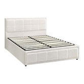 Living Fusion Reese Boucle Gas Lift Storage Bed Frame