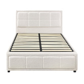 Living Fusion Reese Boucle Gas Lift Storage Bed Frame