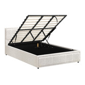 Living Fusion Reese Boucle Gas Lift Storage Bed Frame