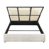 Living Fusion Reese Boucle Gas Lift Storage Bed Frame