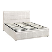 Living Fusion Reese Boucle Gas Lift Storage Bed Frame