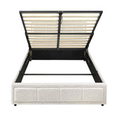 Living Fusion Reese Boucle Gas Lift Storage Bed Frame