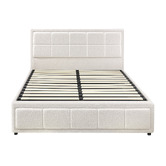 Living Fusion Reese Boucle Gas Lift Storage Bed Frame